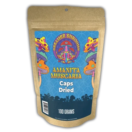 Dried Amanita muscaria caps, Grade A, hand-sorted in a resealable pouch